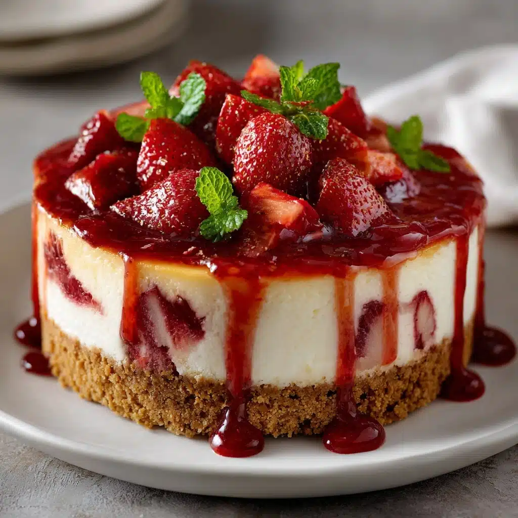 Strawberry Swirl Cheesecake Recipe - Recipe Image