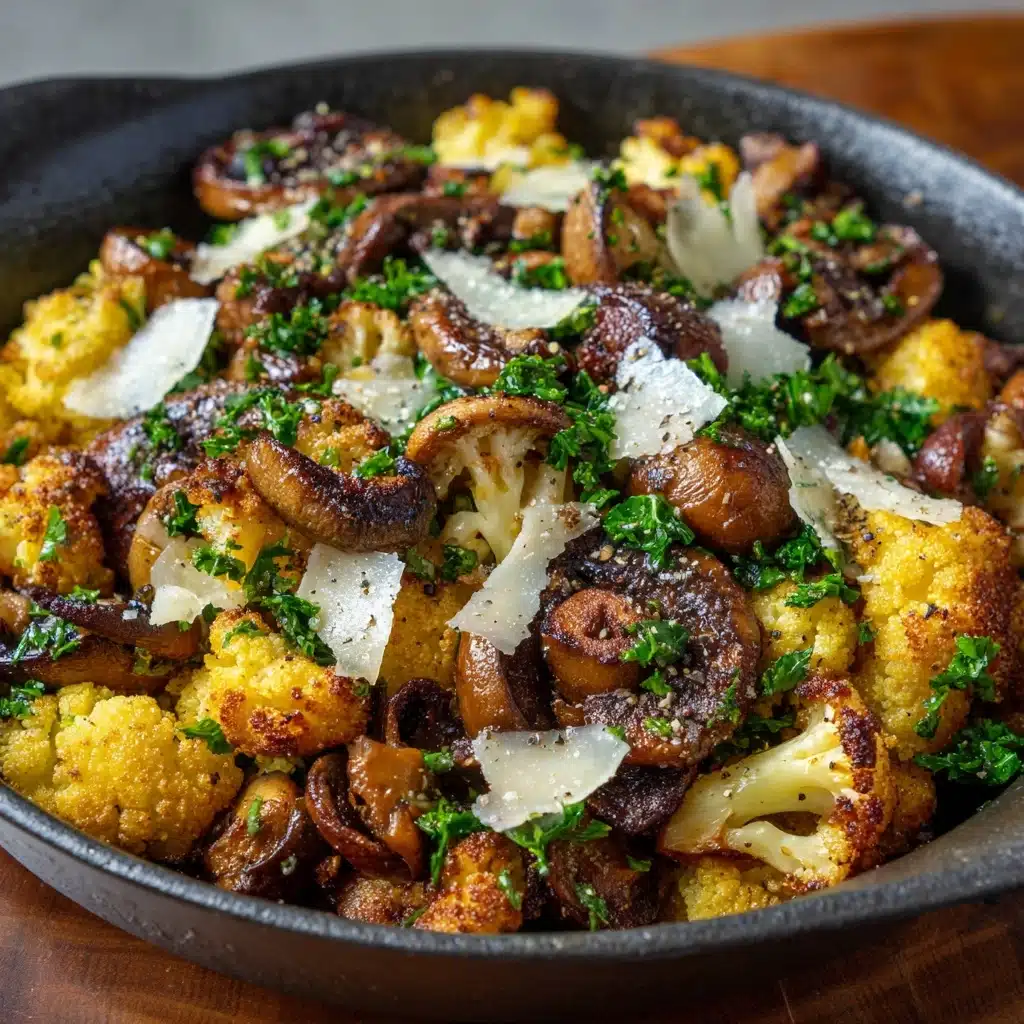 Garlic Cauliflower Mushroom Skillet Recipe - Recipe Image