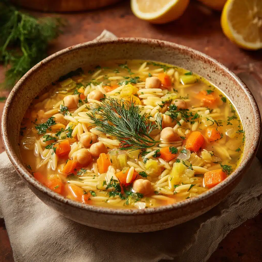 Lemon Orzo Chickpea Soup Recipe