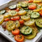 Garlic Herb Roasted Potatoes, Carrots, and Zucchini Recipe