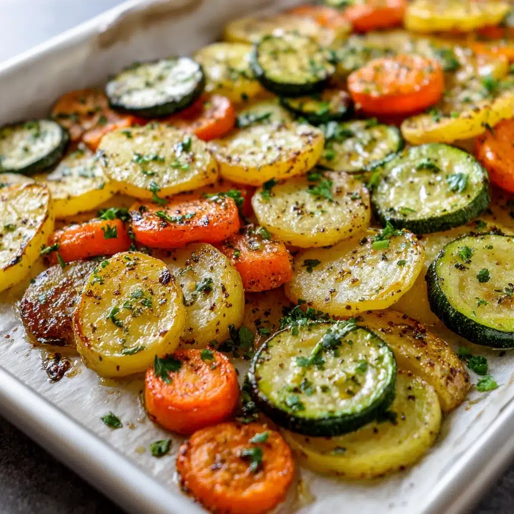 Garlic Herb Roasted Potatoes, Carrots, and Zucchini Recipe - Recipe Image