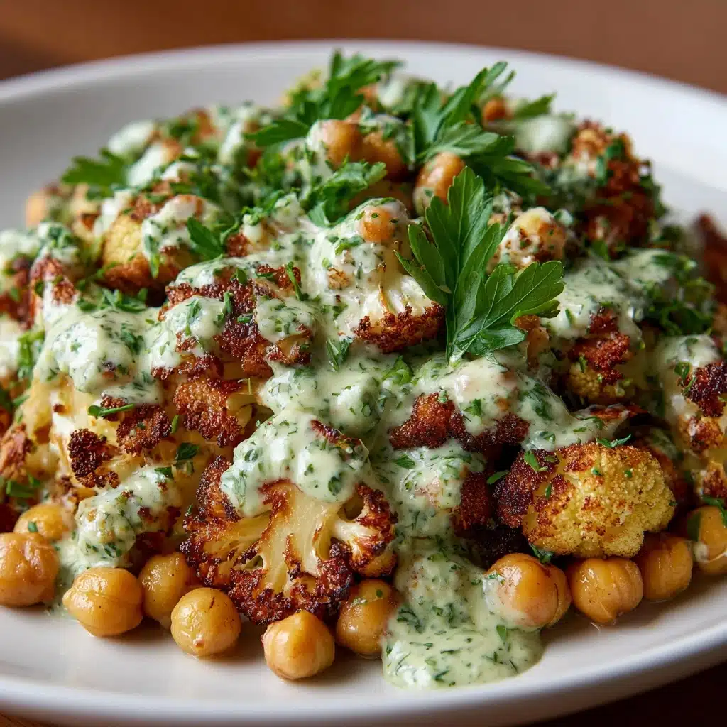 Roasted Cauliflower and Chickpeas with Herby Tahini Recipe - Recipe Image