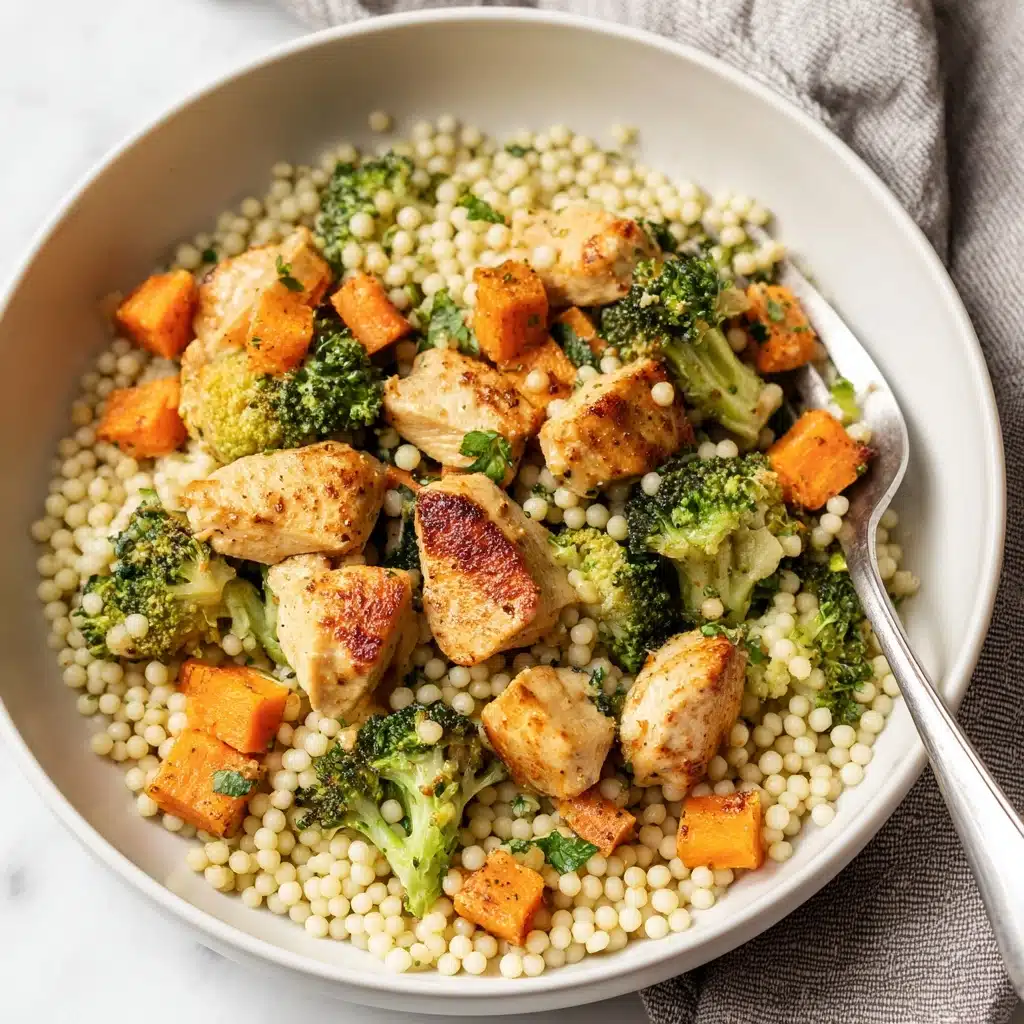 Roasted Butternut Squash Broccoli Cheddar Chicken Couscous Recipe - Recipe Image
