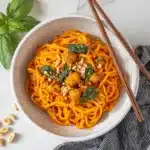 Sweet & Spicy Hot Chili Chicken Noodles with Basil Recipe