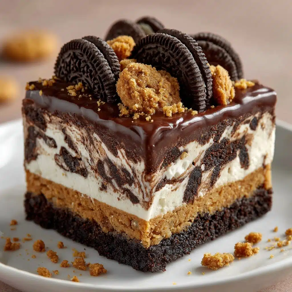 Brownie Layered Cookie Dough Cheesecake Recipe