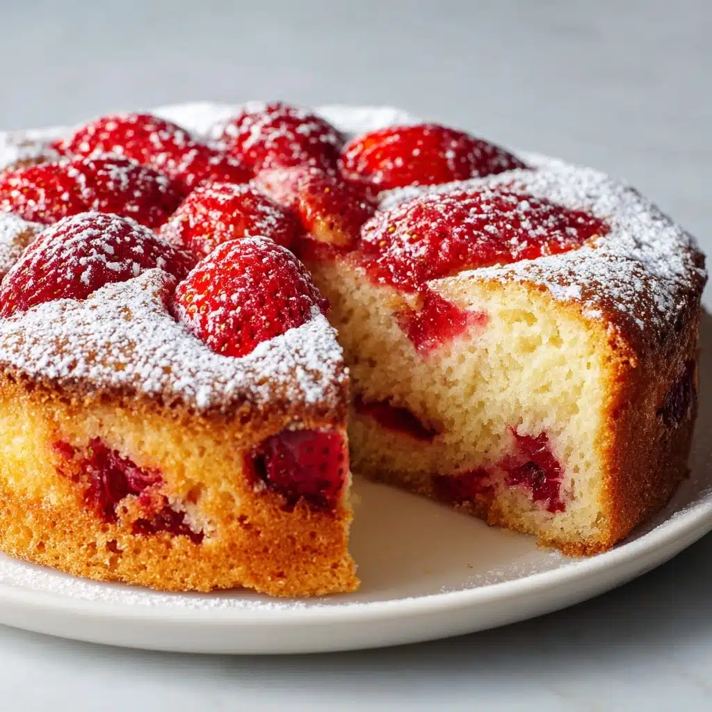 Strawberry Rhubarb Cake Recipe - Recipe Image