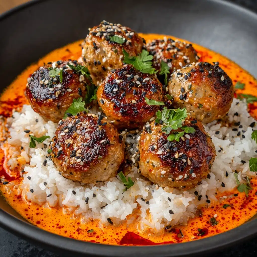 Creamy Coconut Gochujang Chicken Meatballs Recipe - Recipe Image