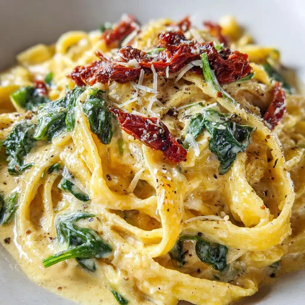 Linguine with Spinach and Sun-Dried Tomato Cream Sauce Recipe - Recipe Image