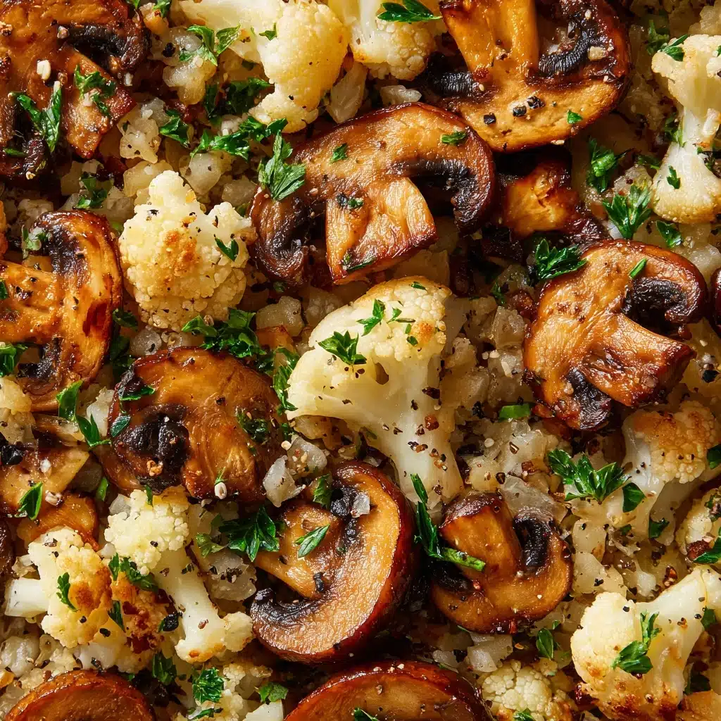 Garlic Mushrooms Cauliflower Skillet Recipe - Recipe Image