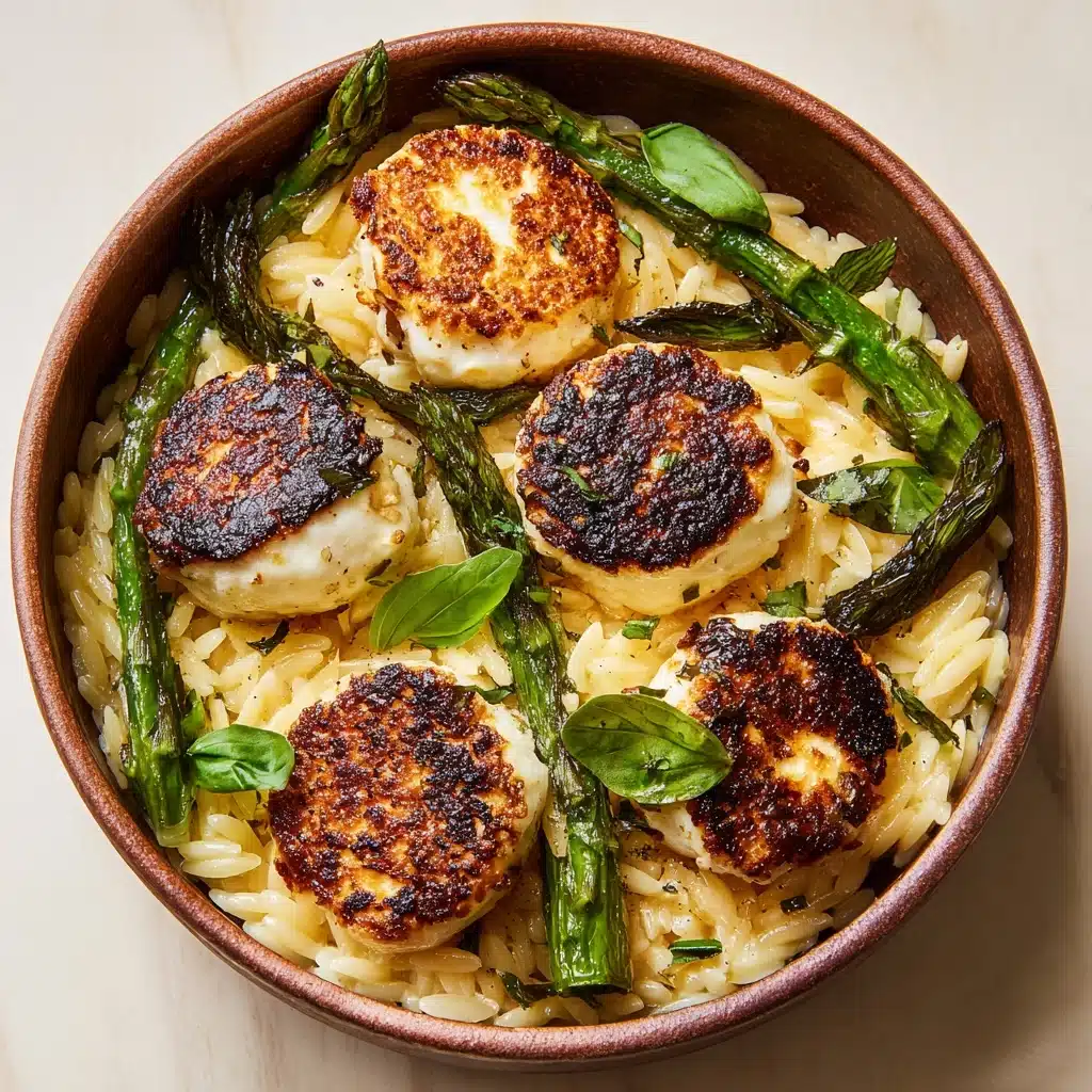 Lemon Orzo with Asparagus and Halloumi Recipe - Recipe Image
