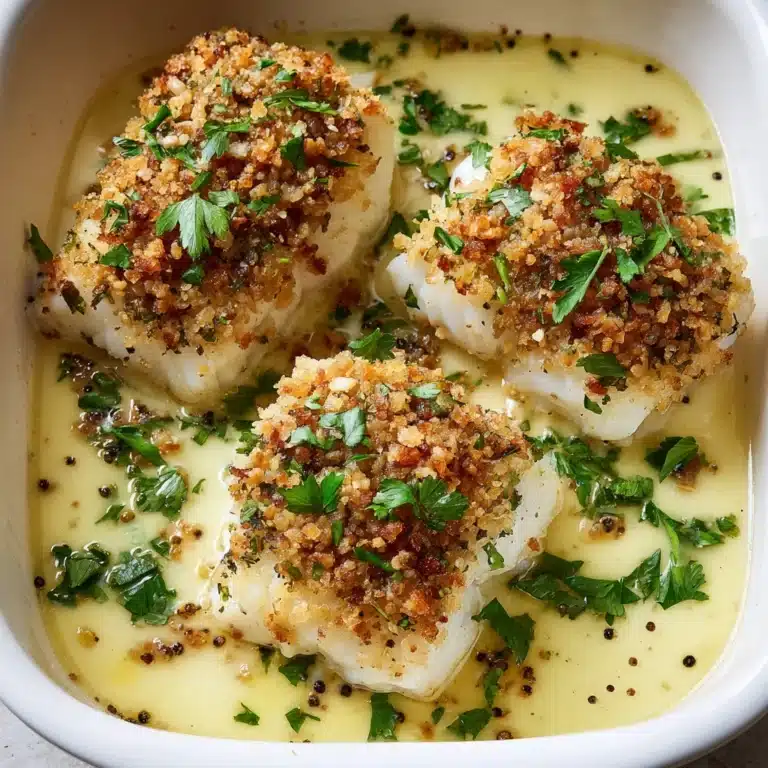 Creamy Lemon Garlic Baked Cod Recipe