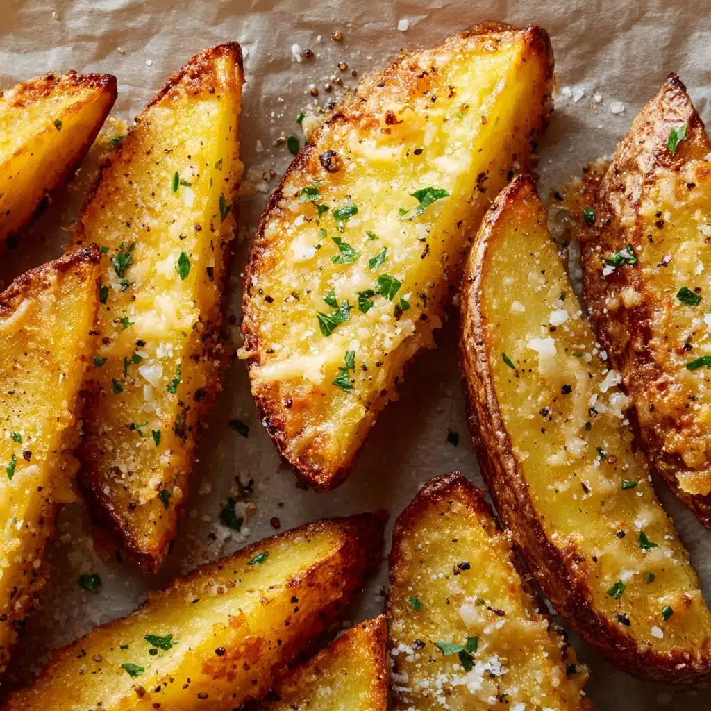 Baked Garlic Parmesan Potato Wedges Recipe - Recipe Image