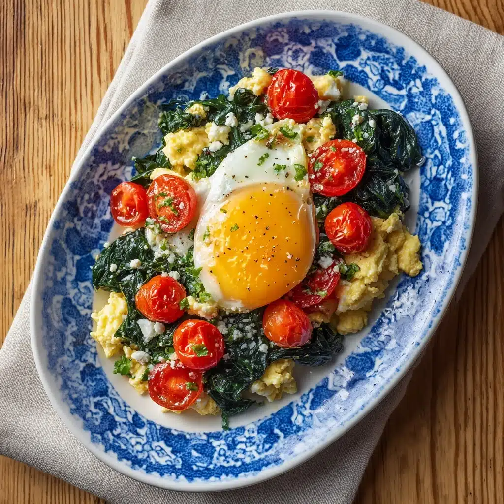 Egg White Scramble with Spinach and Tomatoes Recipe - Recipe Image