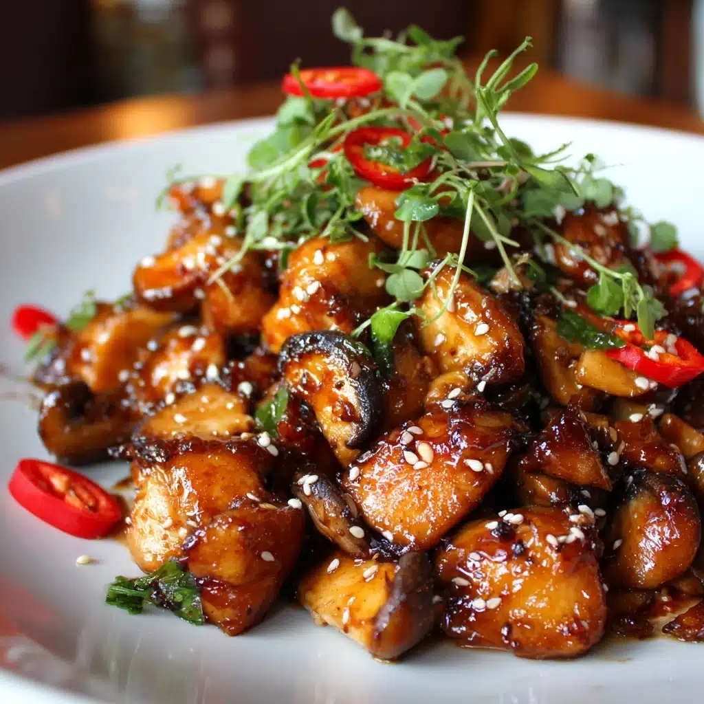 Garlic Mushroom Chicken Bites Recipe - Recipe Image
