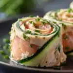 Smoked Salmon Roll-Ups with Cucumber and Hummus Recipe