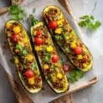 Turkey and Veggie Stuffed Zucchini Boats Recipe