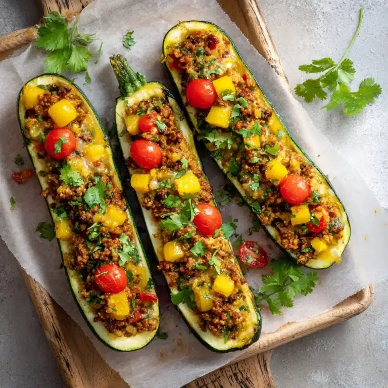 Turkey and Veggie Stuffed Zucchini Boats Recipe