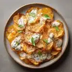 Homemade Potato Chips with Gorgonzola Cheese Sauce Recipe