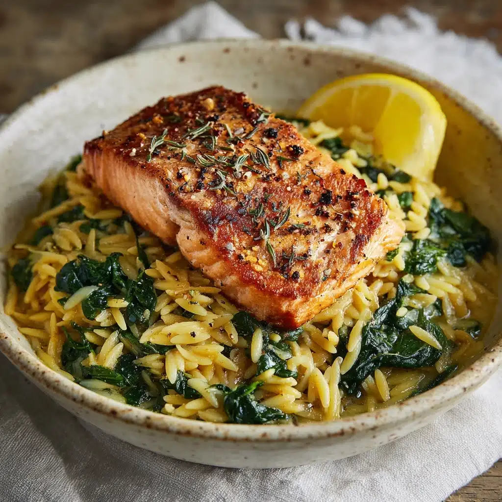 One-Skillet Salmon with Lemon Orzo Recipe - Recipe Image