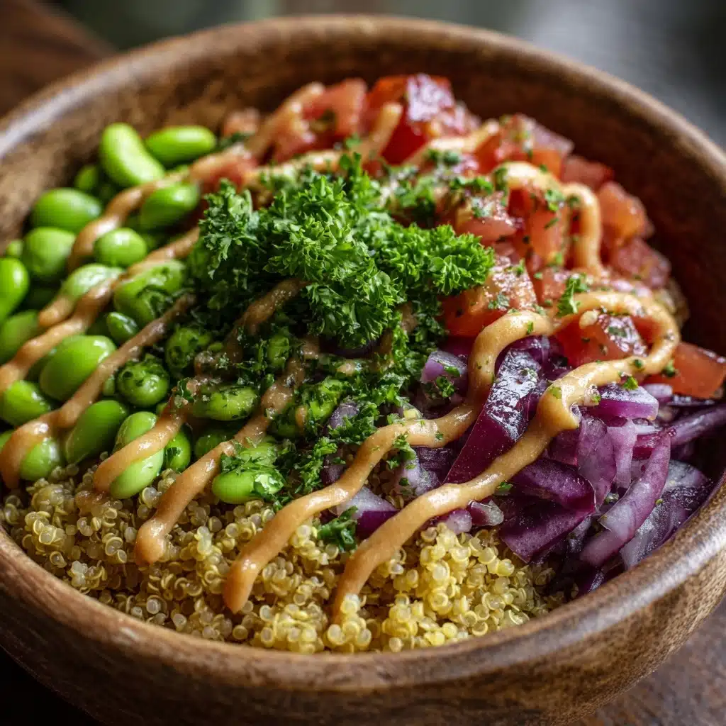 Quinoa Edamame Salad With Creamy Peanut Dressing Recipe - Recipe Image