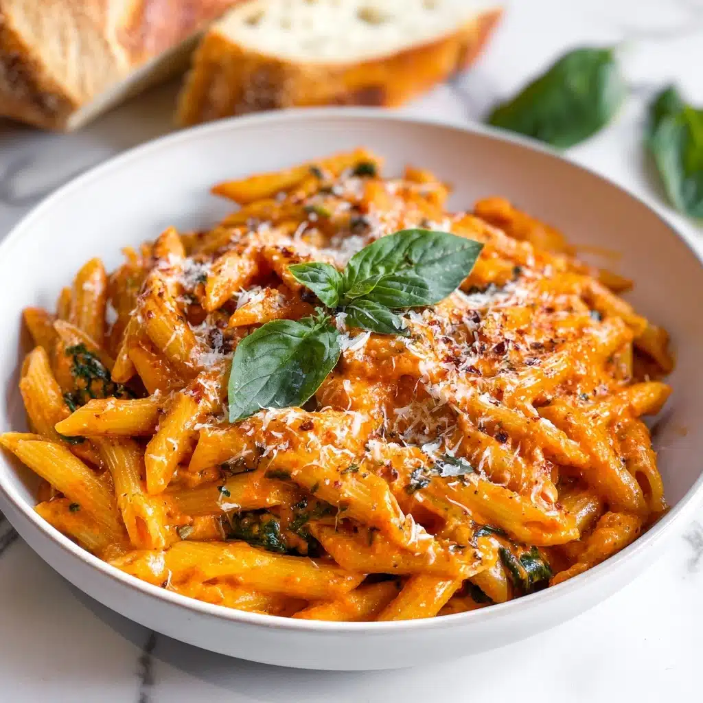 Creamy Tomato and Basil Penne Pasta Recipe - Recipe Image
