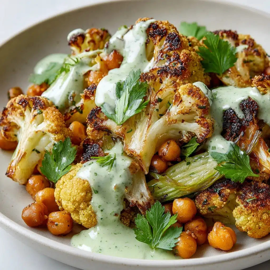 Roasted Cauliflower and Chickpeas with Herby Tahini Recipe - Recipe Image