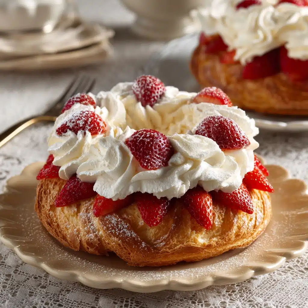 Paris-Brest Pastry with Whipped Cream and Strawberries Recipe - Recipe Image