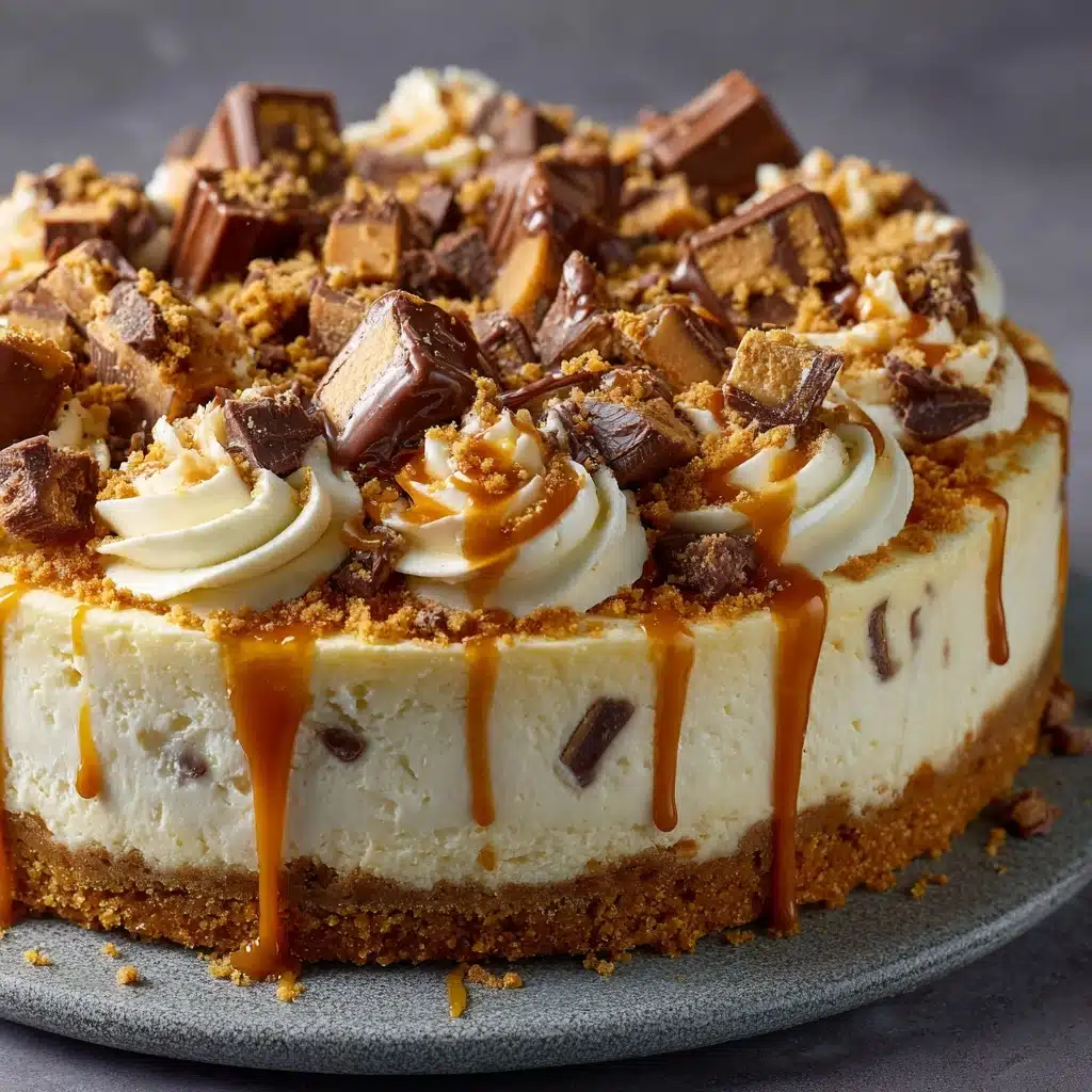 No-Bake Snickers Cheesecake Recipe - Recipe Image