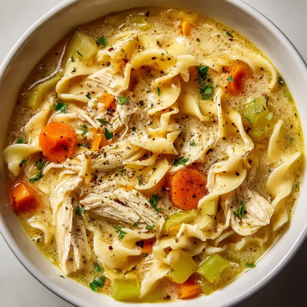 Creamy Lemon Chicken Noodle Soup Recipe - Recipe Image