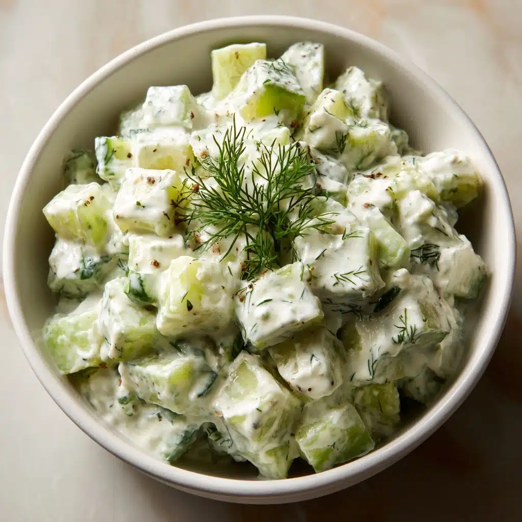 German Cucumber Salad with a Creamy Dressing Recipe - Recipe Image