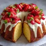 Lemon Cream Cheese Strawberry Pound Cake Recipe