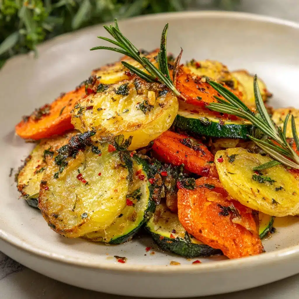Garlic Herb Roasted Potatoes, Carrots, and Zucchini Recipe - Recipe Image