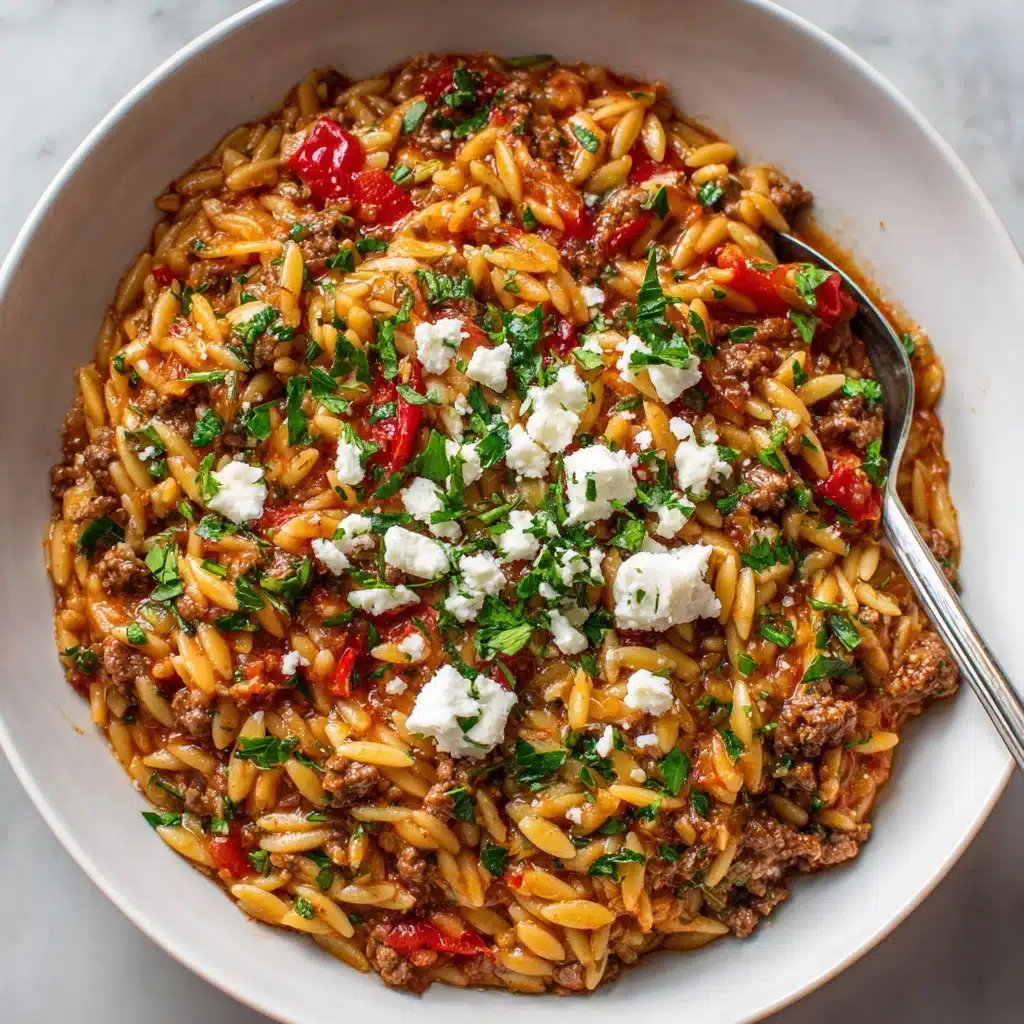 Manestra (Greek-Style Orzo with Ground Beef) Recipe - Recipe Image