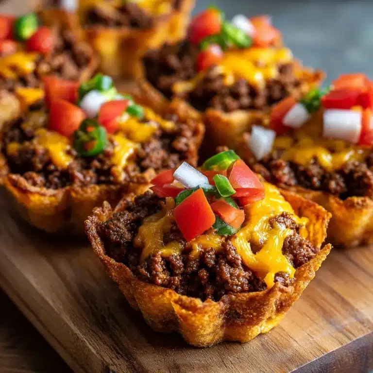 Mini Taco Cupcakes with Zesty Ground Beef and Cheese Recipe