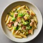 Salmon Pasta with Brussels Sprouts Recipe