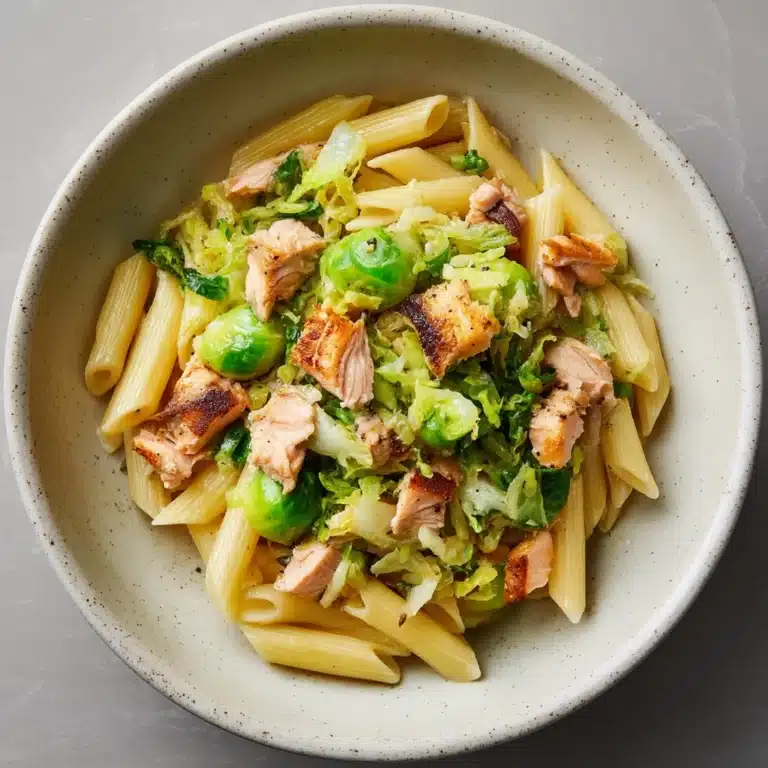 Salmon Pasta with Brussels Sprouts Recipe