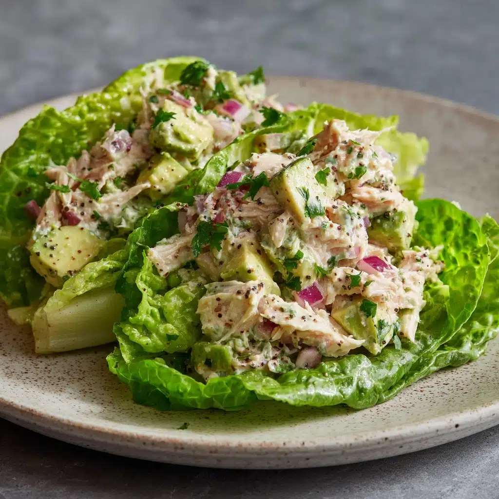 Avocado Chicken Salad Lettuce Wraps Recipe - Recipe Image