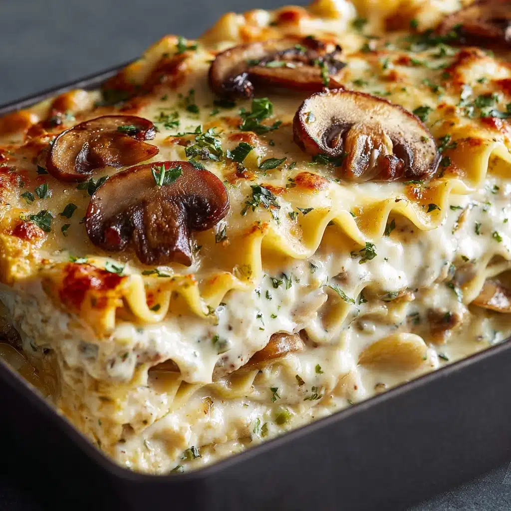 Cheesy Mushroom Chicken Alfredo Lasagna Recipe - Recipe Image