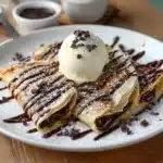 repes with Ice Cream & Chocolate Drizzle Recipe