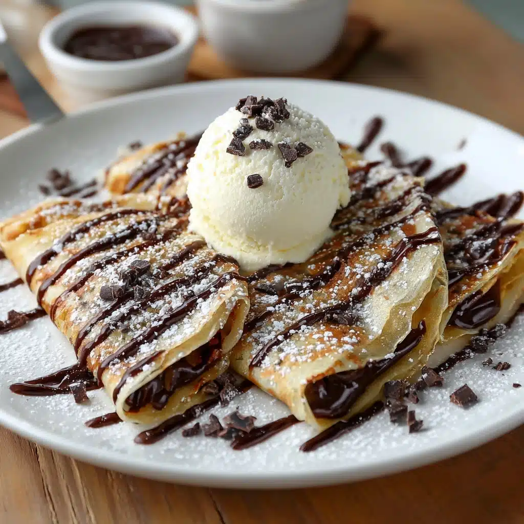 repes with Ice Cream & Chocolate Drizzle Recipe