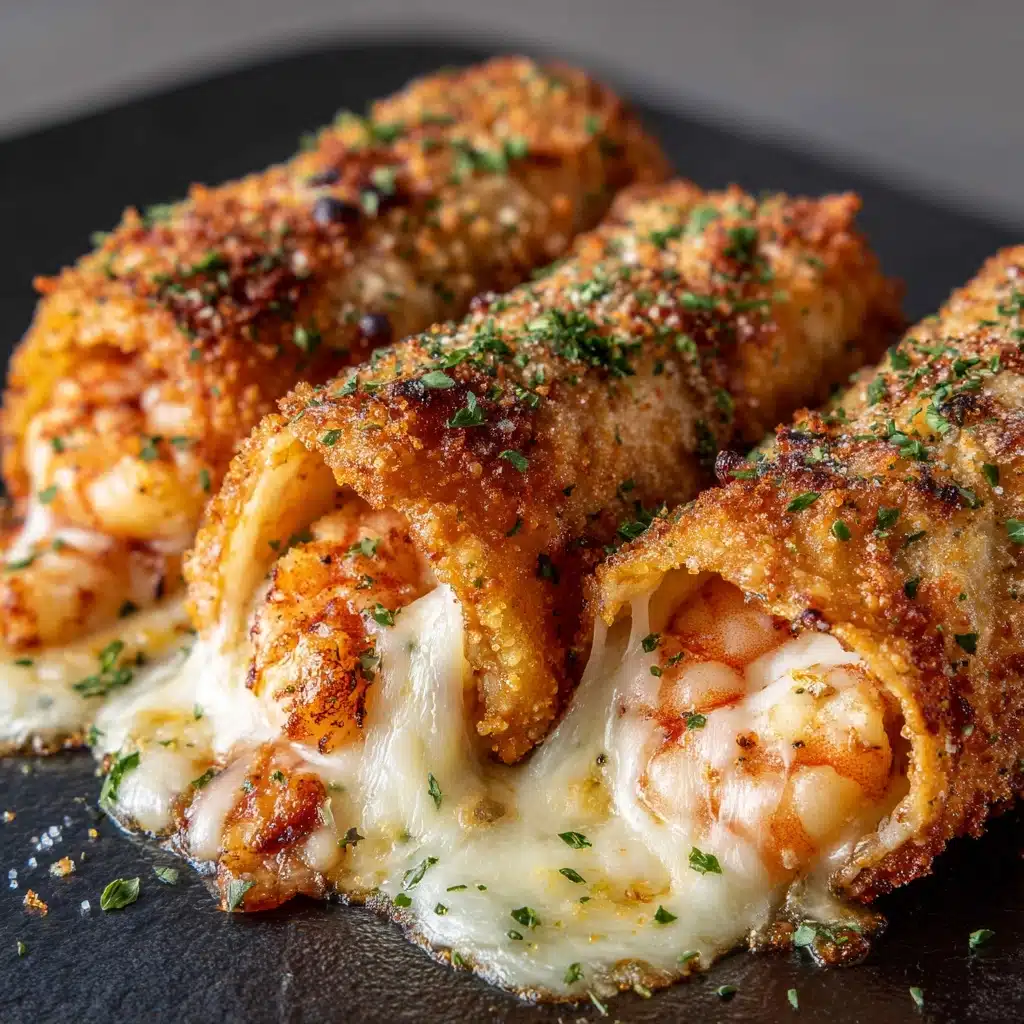Deep-Fried Shrimp Alfredo Burrito Bites Recipe - Recipe Image