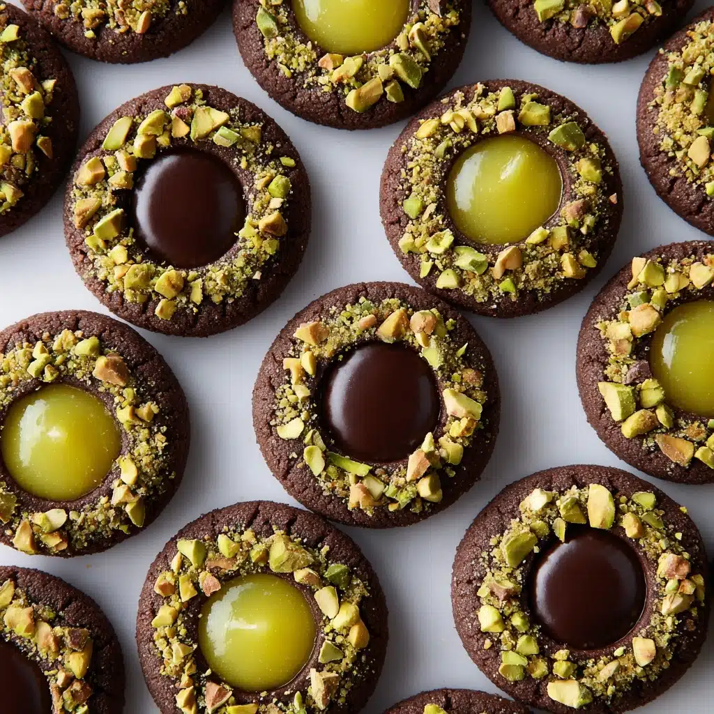 Chocolate Pistachio Cream Thumbprints Recipe - Recipe Image