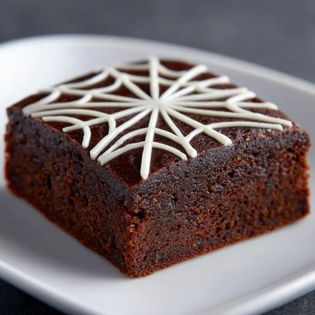 White Chocolate Spiderweb Brownies Recipe - Recipe Image