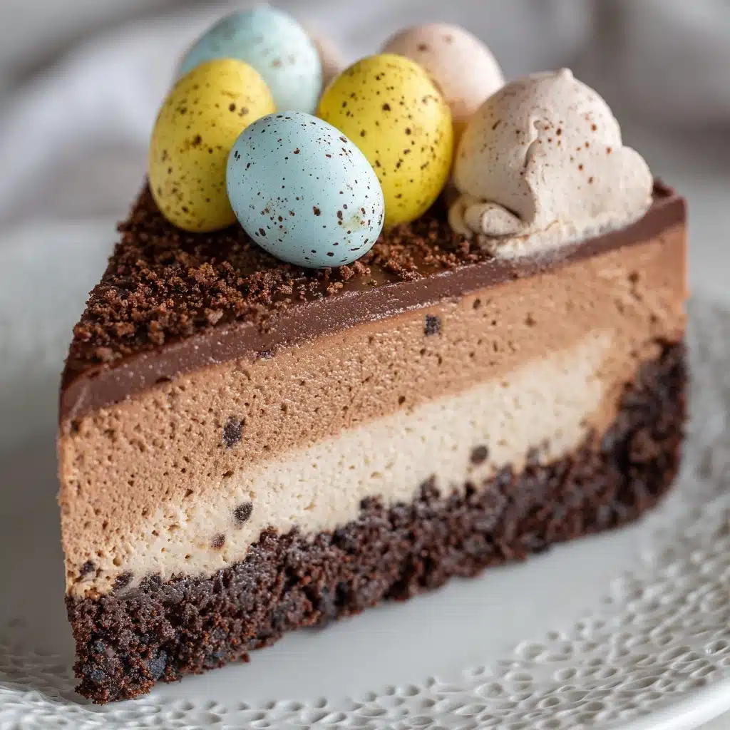 No-Bake Mini Egg Chocolate Cheesecake Recipe - Recipe Image