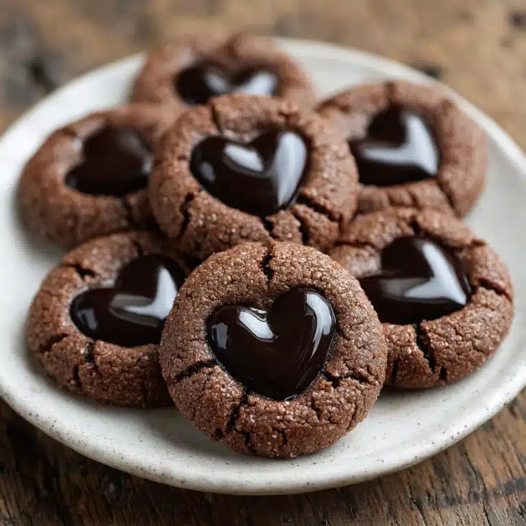 Heart-Shaped Chocolate Thumbprint Cookies Recipe