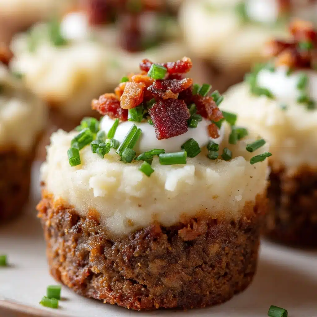 Mini Meatloaf Muffins with Mashed Potato Frosting Recipe - Recipe Image