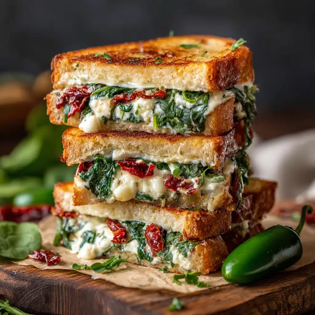 Feta Grilled Cheese Sandwich with Spinach Recipe - Recipe Image