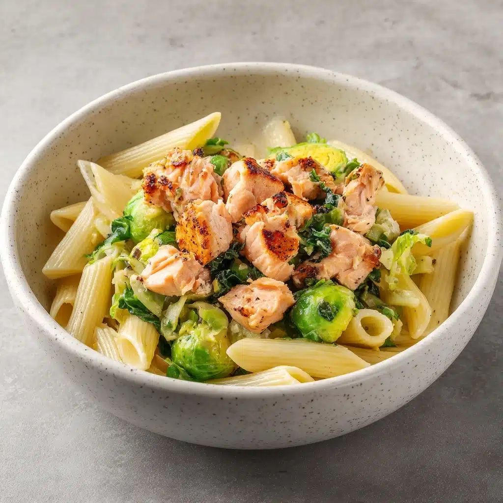 Salmon Pasta with Brussels Sprouts Recipe - Recipe Image