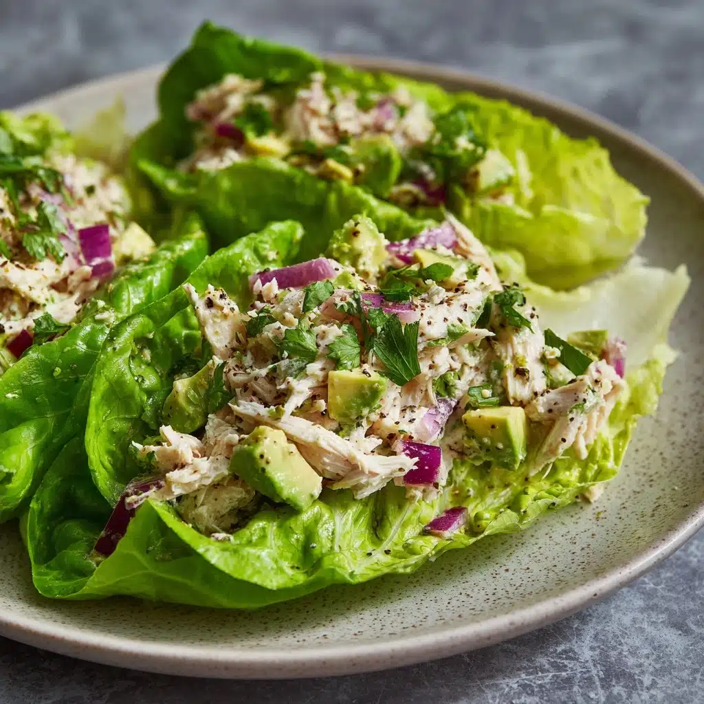 Avocado Chicken Salad Lettuce Wraps Recipe