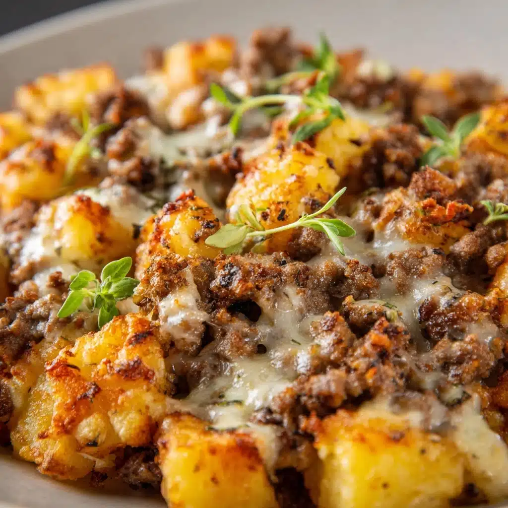 One-Pan Cheesy Meat & Potato Skillet Recipe - Recipe Image
